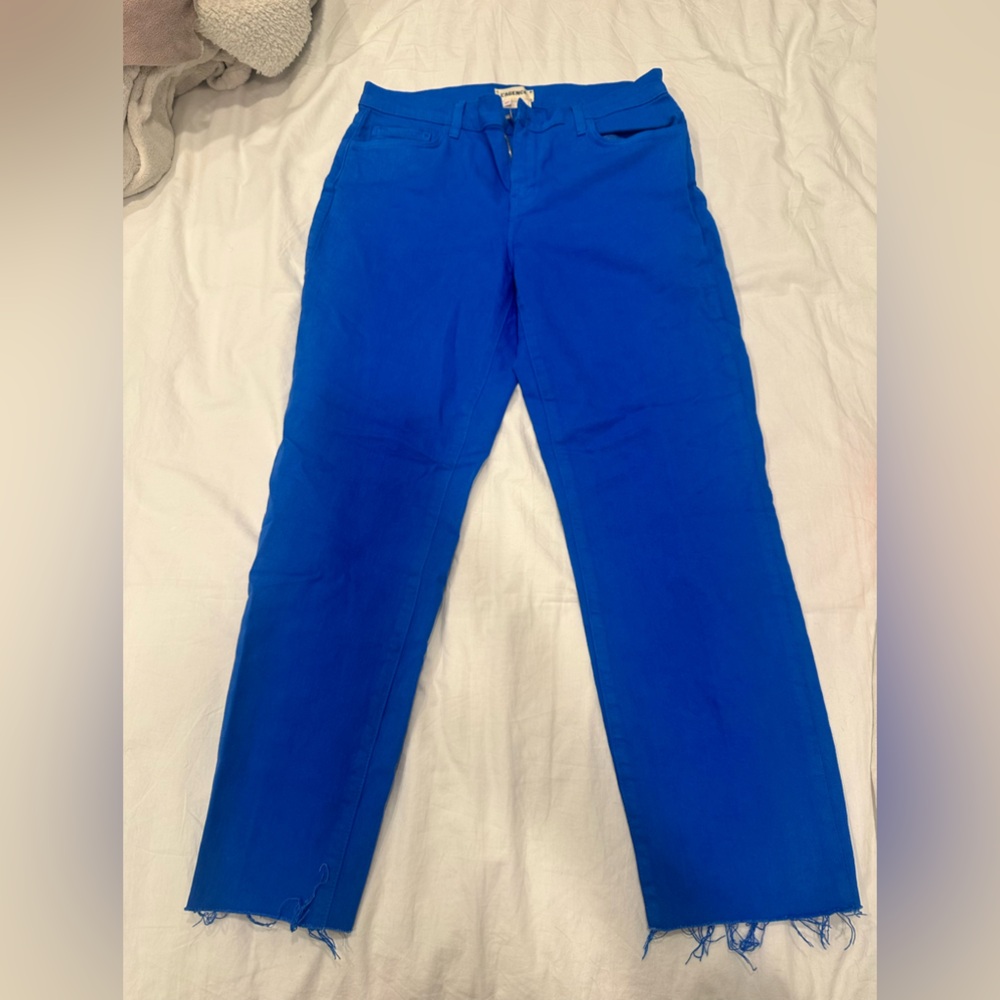 l’agence blue dyed kind of cropped mid rise jeans